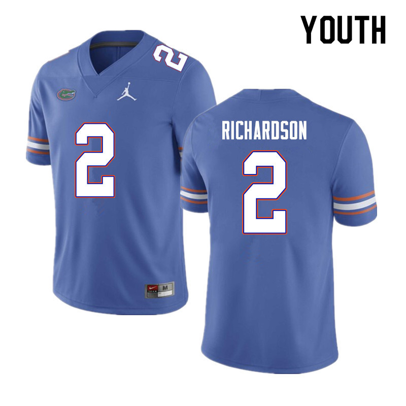Youth #2 Anthony Richardson Florida Gators College Football Jerseys Sale-Blue - Click Image to Close
